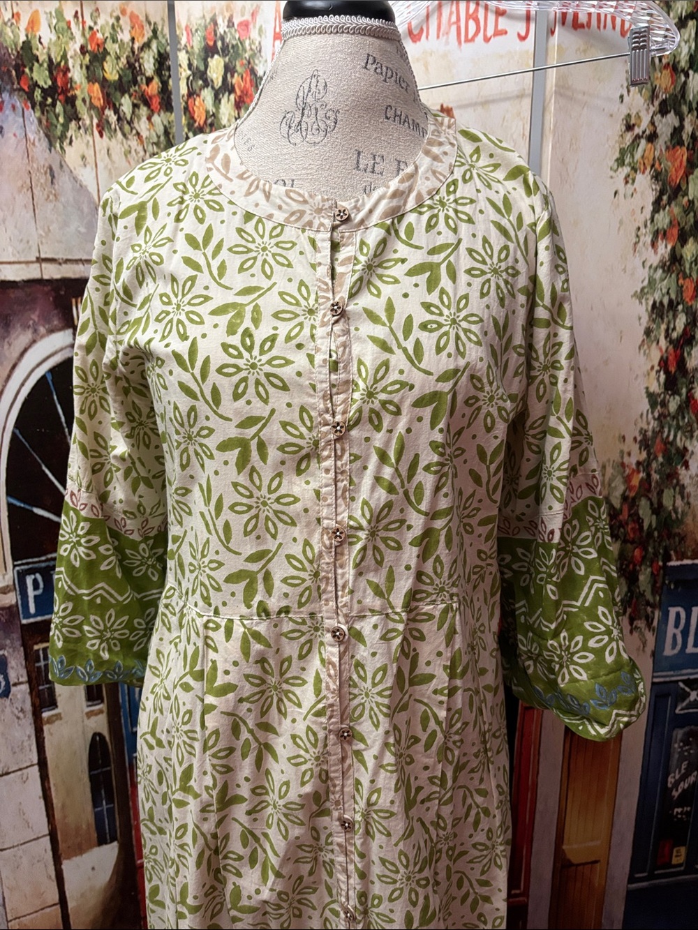 Gudrun Sjoden Woven "Kauri" Dress, Kiwi, Size Medium - Picture 3 of 10
